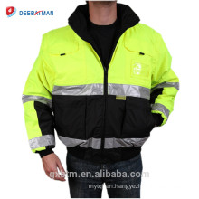 ANSI Class 3 Rflective High Visibility Winter Safety Jacket Workwear Wholesale Hi Vis Hoodie Work Clothes